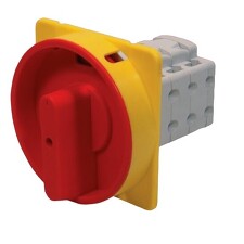 SEZ-KROMPACHY S63 JU 1103 A6R Vačkový spínač, 63A, 0-1, 3P, rudá/žl. páčka *0102101