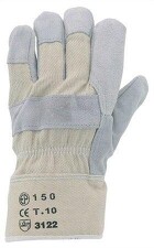 CIMCO 901078a šedé rukavice z hovězí kůže, vel. 10