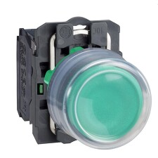 SCHNEIDER XB5AP31 Ovládač stiskací lícující s průhlednou silik. krytkou, 1 Z - zelená