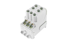 HORA eTec 080010-0-4 Distribuční blok UVB 100 L, 1pól., 100A, 690V, šedý, na DIN