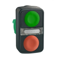 SCHNEIDER ZB5AW7A3740 Ovládací hlavice dvoutlačítková se signálkou rudá/zelená