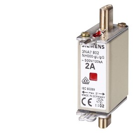 SIEMENS 3NA7822 LV HRC FUSE LINK GL/GG WITH NON-INSULATED GRIP LUGS WITH COMBINATION INDIC