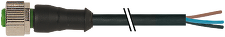 MURR 7000-12181-6231000 M12 F přímý / volný konec, PUR/PVC-OB 3x0,34mm2, černý,  10m