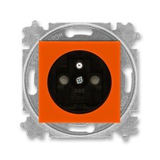 ABB 5519H-A02357 66, LEVIT Zásuvka jednonásobná, s cl.; oranžová/kouř. černá