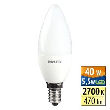 McLED ML-323.005.99.0 LED žárovka "svíce" 5,5W, 2700K, E14