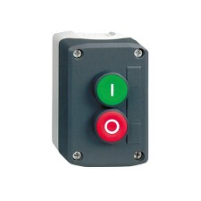 SCHNEIDER XALD213 Ovládací skříňka dvoutlačítková, 2 lícující tlač., 1Z-zelené, 1V-rudé