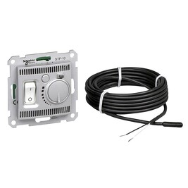 SCHNEIDER SDN6000360 Termostat pro podlahové vytápění otočný s vypínačem, alu