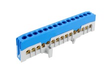 POLLMANN 2020272 Můstek N 15-F2 (svorkovnice 15x16mm2), krytý IP20, modrý, 63A, na DIN