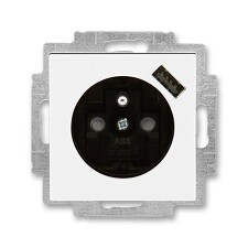 ABB 5569H-A02357 62, LEVIT Zásuvka 1násobná, s cl., s USB nab.; bílá/kouřová černá