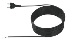 BACHMANN 246.104 Přívodní kabel 5,0m H05RR-F2x1mm2, přímá vidlice/kab. dutinky, černá
