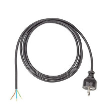 BACHMANN 246.120 Přívodní kabel 3,0m H05RR-F3G1,5mm2, přímá vidlice/kab. dutinky, černá
