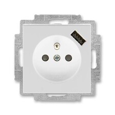ABB 5569H-A02357 16, LEVIT Zásuvka 1násobná, s cl., s USB nab.; šedá/bílá