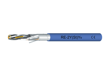 RE-2Y(St)Yv 2x2x0,75 Sdělovací kabel, stíněný, zesílený vnější plášť modrá *03201701Y