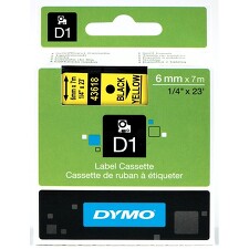 DYMO 43618 ( S0720790 ) Páska samolepící 6mm/7m černá/žlutá *8591120017945