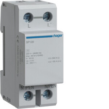 HAGER SP120 Zapouzdřený svodič bleskového proudu T1, Iimp 50 kA (10/350), 1-pól.