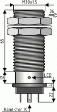 KOTLÍN k1250 KS95 D1-U-PNP-K Indukční senzor