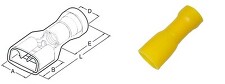 HAUPA 260418 Objímka plochá s izolací 2,5 - 6,0 / 6,3 x 0,8 žlutá