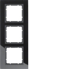 BERKER 10136616 Rámeček, 3-násobný, Berker B.7, Glass, černá