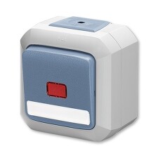 ABB 3558N-C02512 M Spínač dvojpólový se sig.doutnavkou, s popis. pol., ř. 2S, IP54; modrá