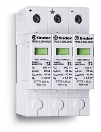 FINDER 7P.26.9.420.1020 přep.ochrana 3F/typ 2 (3var+1jiskř), 1000VDC, In 20kA