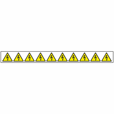 STRO.M 0100d-01-01 Symbol blesk - bílá folie, žlutočerný ( aršík 10ks ) 2x2cm (samolepka)
