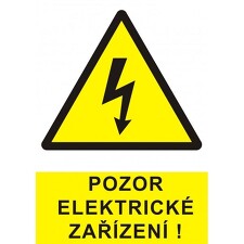 STRO.M 0101-01-03 Pozor elektrické zařízení! A7 (samolepka)