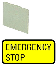 EATON 63199 299SQ25 Popisovací štítek do nosiče štítků, žlutý, EMERGENCY STOP